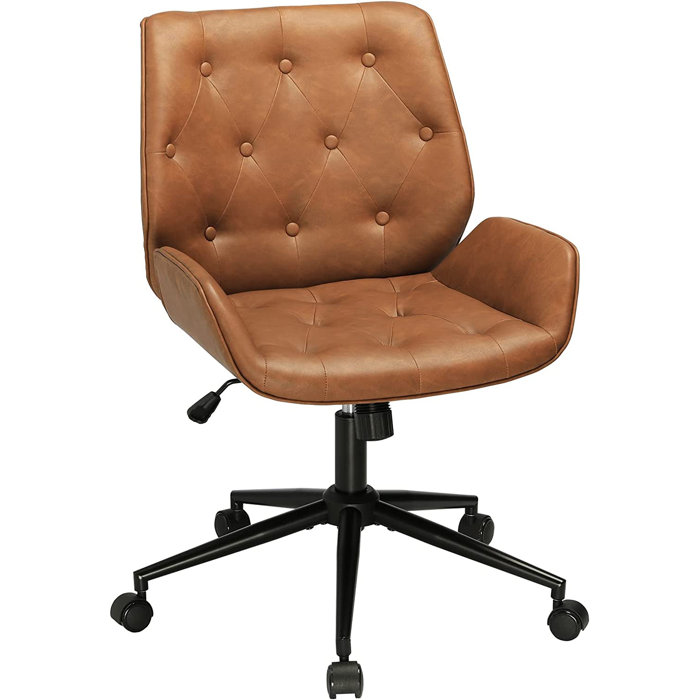 Ebern Designs Tomkiel Modern Home Office Ergonomic Leather Task Chair & Reviews Wayfair